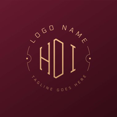 Lüks HDI Logo Tasarımı, Zarif Harf HDI Monogram Logosu. Minimalist Çokgen HDI Logo Tasarım Şablonu