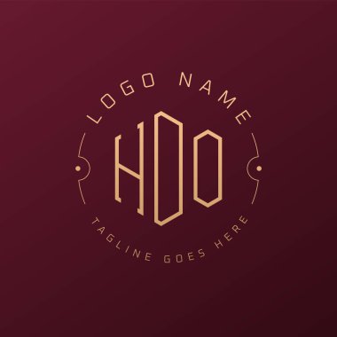 Lüks HDO Logo Tasarımı, Zarif Harf HDO Monogram Logosu. Minimalist Çokgen HDO Logo Tasarım Şablonu