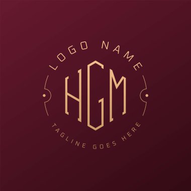 Lüks HGM Logo Tasarımı, Zarif Harf HGM Monogram Logosu. Minimalist Çokgen HGM Logo Tasarım Şablonu