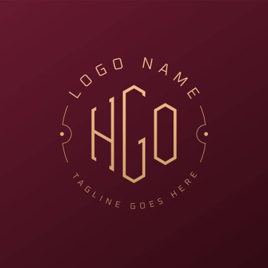 Luxury HGO Logo Design, Elegant Letter HGO Monogram Logo. Minimalist Polygon HGO Logo Design Template clipart