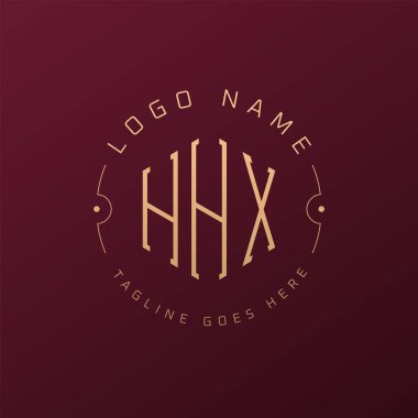 Lüks HHX Logo Tasarımı, Zarif Harf HHHX Monogram Logosu. Minimalist Çokgen HHX Logo Tasarım Şablonu