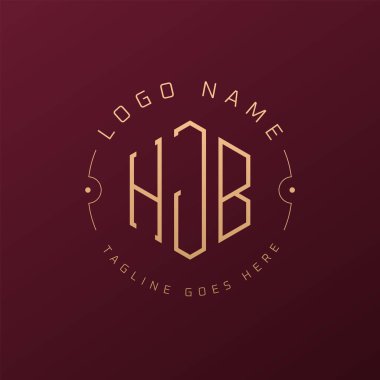 Lüks HJB Logo Tasarımı, Zarif Harf HJB Monogram Logosu. Minimalist Çokgen HJB Logo Tasarım Şablonu