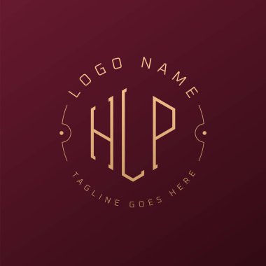 Lüks HLP Logo Tasarımı, Zarif Harf HLP Monogram Logosu. Minimalist Çokgen HLP Logo Tasarım Şablonu