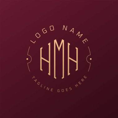 Luxury HMH Logo Design, Elegant Letter HMH Monogram Logo. Minimalist Polygon HMH Logo Design Template clipart