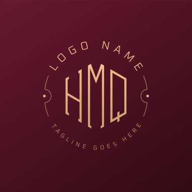 Luxury HMQ Logo Design, Elegant Letter HMQ Monogram Logo. Minimalist Polygon HMQ Logo Design Template