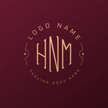 Lüks HNM Logo Tasarımı, Zarif Harf HNM Monogram Logosu. Minimalist Çokgen HNM Logo Tasarım Şablonu