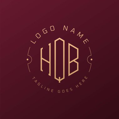 Luxury HQB Logo Design, Elegant Letter HQB Monogram Logo. Minimalist Polygon HQB Logo Design Template clipart