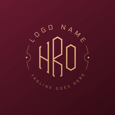 Lüks HRO Logo Tasarımı, Zarif Harf HRO Monogram Logosu. Minimalist Çokgen HRO Logo Tasarım Şablonu