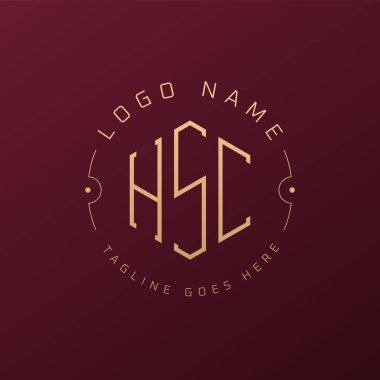 Luxury HSC Logo Design, Elegant Letter HSC Monogram Logo. Minimalist Polygon HSC Logo Design Template clipart