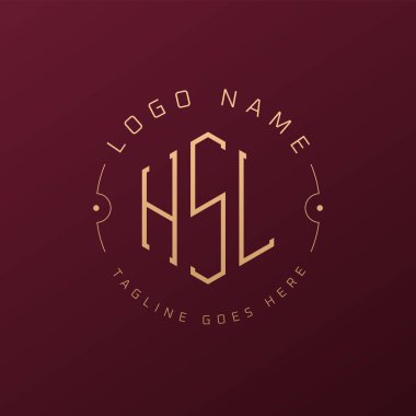 Luxury HSL Logo Design, Elegant Letter HSL Monogram Logo. Minimalist Polygon HSL Logo Design Template clipart