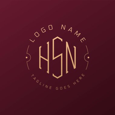 Luxury HSN Logo Design, Elegant Letter HSN Monogram Logo. Minimalist Polygon HSN Logo Design Template clipart