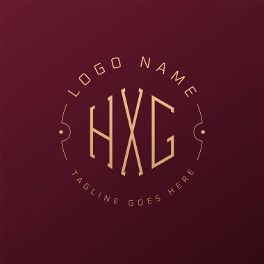 Lüks HXG Logo Tasarımı, Zarif Harf HXG Monogram Logosu. Minimalist Çokgen HXG Logo Tasarım Şablonu