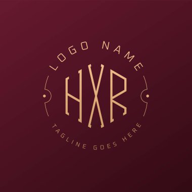 Lüks HXR Logo Tasarımı, Zarif Harf HXR Monogram Logosu. Minimalist Çokgen HXR Logo Tasarım Şablonu