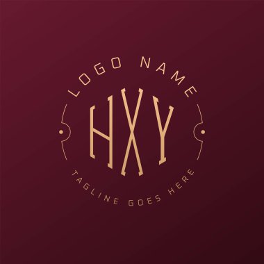 Lüks HXY Logo Tasarımı, Zarif Harf HXY Monogram Logosu. Minimalist Çokgen HXY Logo Tasarım Şablonu