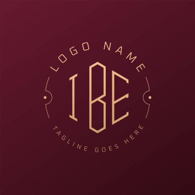 Lüks IBE Logo Tasarımı, Zarif Harf IBE Monogram Logosu. Minimalist Çokgen IBE Logo Tasarım Şablonu