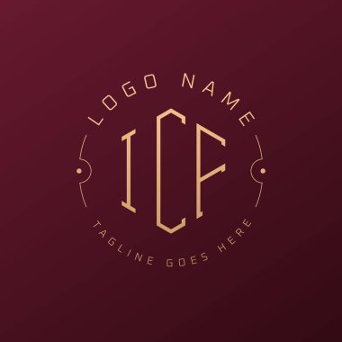 Lüks ICF Logo Tasarımı, Zarif Harf ICF Monogram Logosu. Minimalist Çokgen ICF Logo Tasarımı Şablonu