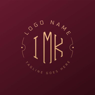 Lüks IMK Logo Tasarımı, Zarif Harf IMK Monogram Logosu. Minimalist Çokgen IMK Logo Tasarım Şablonu