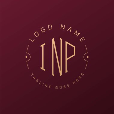 Luxury INP Logo Design, Elegant Letter INP Monogram Logo. Minimalist Polygon INP Logo Design Template clipart