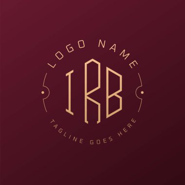 Lüks IRB Logo Tasarımı, Zarif Harf IRB Monogram Logosu. Minimalist Çokgen IRB Logo Tasarım Şablonu