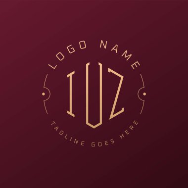 Luxury IUZ Logo Design, Elegant Letter IUZ Monogram Logo. Minimalist Polygon IUZ Logo Design Template clipart