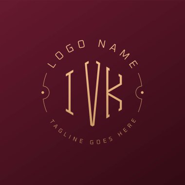 Lüks IVK Logo Tasarımı, Zarif Harf IVK Monogram Logosu. Minimalist Çokgen IVK Logo Tasarım Şablonu