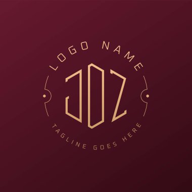 Lüks JDZ Logo Tasarımı, Zarif Harf JDZ Monogram Logosu. Minimalist Çokgen JDZ Logo Tasarım Şablonu