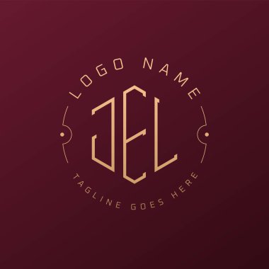 Lüks JEL Logo Tasarımı, Zarif Harf JEL Monogram Logosu. Minimalist Çokgen JEL Logo Tasarım Şablonu