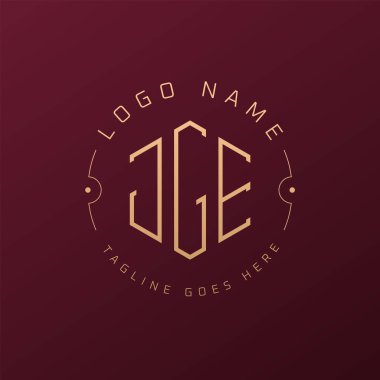 Luxury JGE Logo Design, Elegant Letter JGE Monogram Logo. Minimalist Polygon JGE Logo Design Template clipart