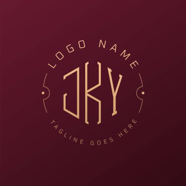 Lüks JKY Logo Tasarımı, Zarif Harf JKY Monogram Logosu. Minimalist Çokgen JKY Logo Tasarım Şablonu