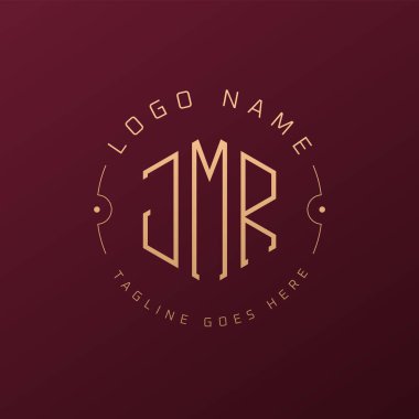 Lüks JMR Logo Tasarımı, Zarif Harf JMR Monogram Logosu. Minimalist Çokgen JMR Logo Tasarım Şablonu