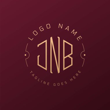 Lüks JNB Logo Tasarımı, Zarif Harf JNB Monogram Logosu. Minimalist Çokgen JNB Logo Tasarım Şablonu