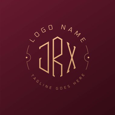 Lüks JRX Logo Tasarımı, Zarif Harf JRX Monogram Logosu. Minimalist Çokgen JRX Logo Tasarım Şablonu