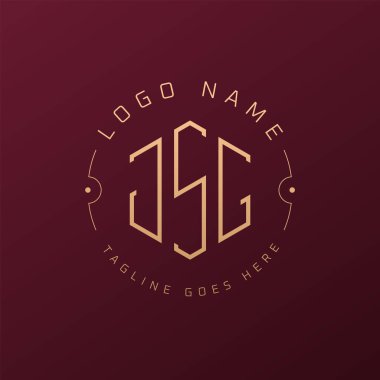 Lüks JSG Logo Tasarımı, Zarif Harf JSG Monogram Logosu. Minimalist Çokgen JSG Logo Tasarım Şablonu