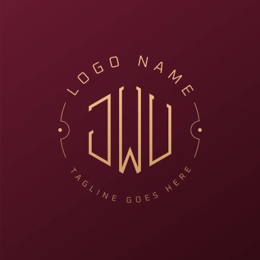 Lüks JWU Logo Tasarımı, Zarif Harf JWU Monogram Logosu. Minimalist Çokgen JWU Logo Tasarım Şablonu