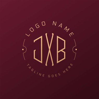 Lüks JXB Logo Tasarımı, Zarif Harf JXB Monogram Logosu. Minimalist Çokgen JXB Logo Tasarım Şablonu