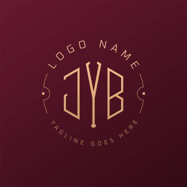 Lüks JYB Logo Tasarımı, Zarif Harf JYB Monogram Logosu. Minimalist Çokgen JYB Logo Tasarım Şablonu