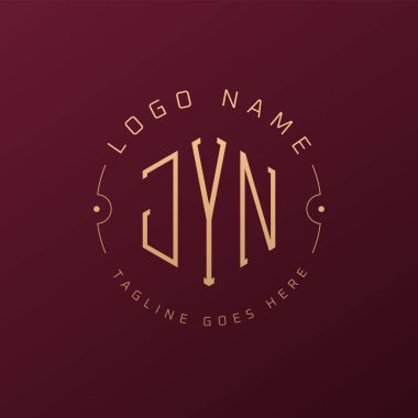 Lüks JYN Logo Tasarımı, Zarif Harf JYN Monogram Logosu. Minimalist Çokgen JYN Logo Tasarım Şablonu