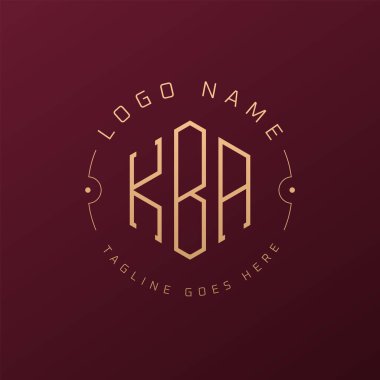 Luxury KBA Logo Design, Elegant Letter KBA Monogram Logo. Minimalist Polygon KBA Logo Design Template clipart