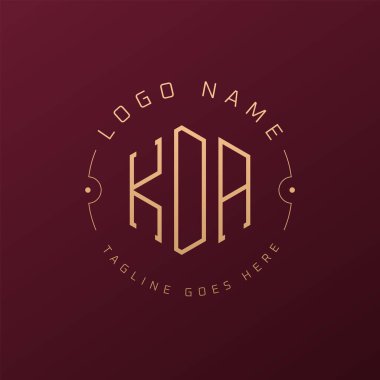 Lüks KDA Logo Tasarımı, Zarif Harf KDA Monogram Logosu. Minimalist Çokgen KDA Logo Tasarım Şablonu