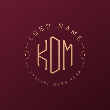 Luxury KDM Logo Design, Elegant Letter KDM Monogram Logo. Minimalist Polygon KDM Logo Design Template clipart