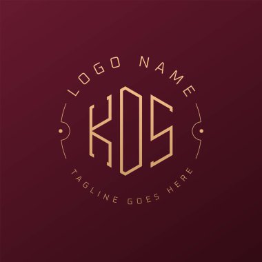 Lüks KDS Logo Tasarımı, Zarif Harf KDS Monogram Logosu. Minimalist Çokgen KDS Logo Tasarım Şablonu