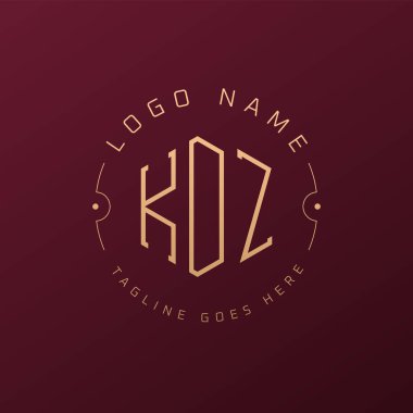 Lüks KDZ Logo Tasarımı, Zarif Harf KDZ Monogram Logosu. Minimalist Çokgen KDZ Logo Tasarım Şablonu