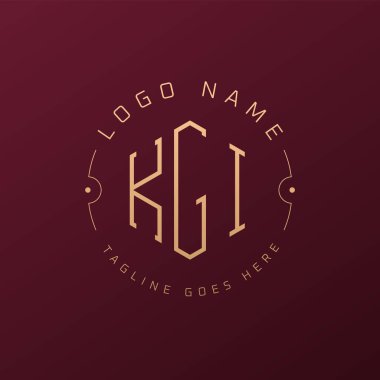 Lüks KGI Logo Tasarımı, Zarif Harf KGI Monogram Logosu. Minimalist Çokgen KGI Logo Tasarım Şablonu