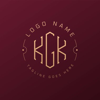 Luxury KGK Logo Design, Elegant Letter KGK Monogram Logo. Minimalist Polygon KGK Logo Design Template clipart