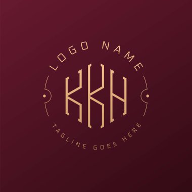 Luxury KKH Logo Design, Elegant Letter KKH Monogram Logo. Minimalist Polygon KKH Logo Design Template clipart