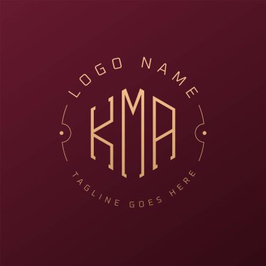 Lüks KMA Logo Tasarımı, Zarif Harf KMA Monogram Logosu. Minimalist Çokgen KMA Logo Tasarım Şablonu