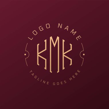 Luxury KMK Logo Design, Elegant Letter KMK Monogram Logo. Minimalist Polygon KMK Logo Design Template clipart