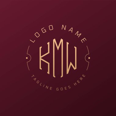 Luxury KMW Logo Design, Elegant Letter KMW Monogram Logo. Minimalist Polygon KMW Logo Design Template clipart