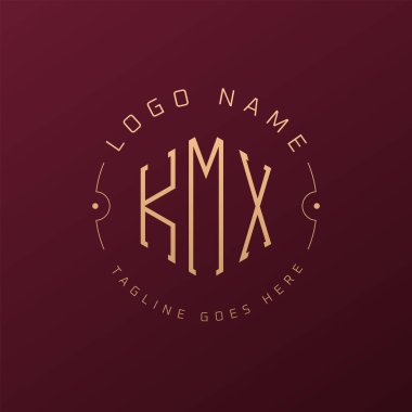 Lüks KMX Logo Tasarımı, Zarif Harf KMX Monogram Logosu. Minimalist Çokgen KMX Logo Tasarım Şablonu