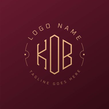 Luxury KOB Logo Design, Elegant Letter KOB Monogram Logo. Minimalist Polygon KOB Logo Design Template clipart